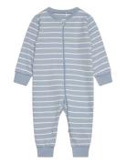 Nightsuit W.zipper Pyjama Sie Jumpsuit Haalari Blue Fixoni