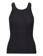 Rib Singlet Tops T-shirts & Tops Sleeveless Black Creative Collective