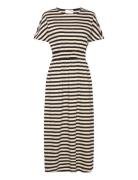 Slfamelie 2/4 Midi Stripe Dress B Polvipituinen Mekko Black Selected F...