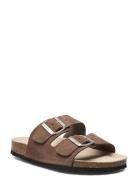 Biaolivia Sandal Suede Matalapohjaiset Sandaalit Brown Bianco