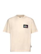 Back Flash Ss Youth Tops T-shirts Short-sleeved Beige Quiksilver