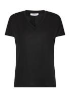 Mschfenya Modal V Neck Tee Tops T-shirts & Tops Short-sleeved Black MS...