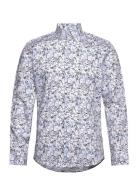 Printed Superflex Shirt L/S Tops Shirts Business Blue Lindbergh