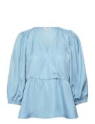 Adara-M Tops Blouses Long-sleeved Blue MbyM