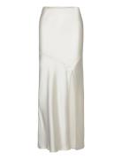 Satin Maxi Skirt Pitkä Hame Cream Gina Tricot