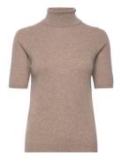 Turtleneck T-Shirt Tops Knitwear Turtleneck Beige Davida Cashmere