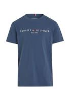 U Corp Logo Ess Tee Ss Tops T-shirts Short-sleeved Blue Tommy Hilfiger