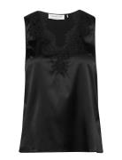 Silk Top Tops Blouses Sleeveless Black Rosemunde