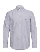 Reg Oxford Banker Stripe Shirt Tops Shirts Casual Navy GANT