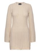 Pcjesca Ls O-Neck Knit Dress Bc Lyhyt Mekko Beige Pieces