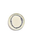 Plate L White Swirl-Stripes Blue Feast By Ottolenghi Set/2 Home Tablew...