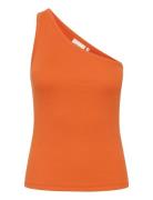 Drewgz Shoulder Tops T-shirts & Tops Sleeveless Orange Gestuz