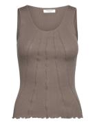 Cotton Top Tops T-shirts & Tops Sleeveless Brown Rosemunde