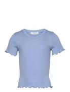 Cotton T-Shirt Tops T-shirts Short-sleeved Blue Rosemunde Kids