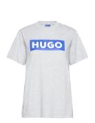 Vintage Tee_B Tops T-shirts & Tops Short-sleeved Grey HUGO BLUE