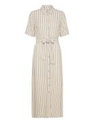 Objsanne Re Ancle Shirt Dress Aop Div Polvipituinen Mekko Cream Object