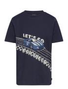 Printed T-Shirt Tops T-shirts Short-sleeved Navy Tom Tailor