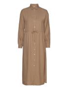 Kadahlia Shirt Dress Polvipituinen Mekko Brown Kaffe