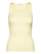 Silk Top Tops T-shirts & Tops Sleeveless Yellow Rosemunde