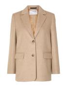 Slfsasja Wool Blazer B Blazers Single Breasted Blazers Beige Selected ...