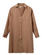 Mmrielle Linen Dress Lyhyt Mekko Brown MOS MOSH