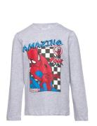 Long-Sleeved T-Shirt Tops T-shirts Long-sleeved T-shirts Grey Spider-m...