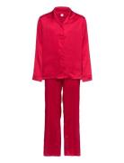 Pajama Satin Pyjamasetti Pyjama Red Lindex