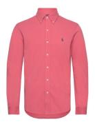 Featherweight Mesh-Lsl-Knt Designers Shirts Casual Pink Polo Ralph Lau...