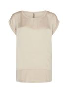 Sc-Thilde Tops Blouses Short-sleeved Cream Soyaconcept