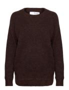 Slflulu Ls Knit O-Neck Tops Knitwear Jumpers Brown Selected Femme