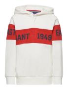 D1. Gant Chest Stripe Hr Tops Sweat-shirts & Hoodies Hoodies White GAN...