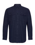 Marine Slim Shirt L\S Tops Shirts Casual Blue G-Star RAW