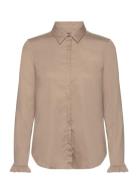 Mattie Flip Shirt Tops Shirts Long-sleeved Beige MOS MOSH