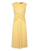 Twist-Front Jersey Dress Polvipituinen Mekko Yellow Lauren Ralph Laure...