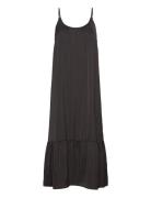 Recycle Polyester Strap Dress Polvipituinen Mekko Black Rosemunde