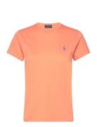 Cotton Jersey Crewneck Tee Tops T-shirts & Tops Short-sleeved Orange P...