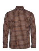 Slhregtimor Shirt Ls Cut Away Check Ex Tops Shirts Casual Brown Select...