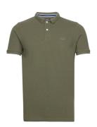 Classic Pique Polo Tops Polos Short-sleeved Khaki Green Superdry