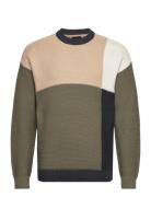 Onskendrick Life Ds 5 Block Crew Knit Tops Knitwear Round Necks Khaki ...