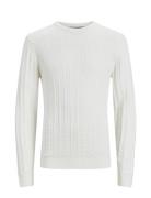 Jjcarlson Knit Crew Neck Tops Knitwear Round Necks White Jack & J S