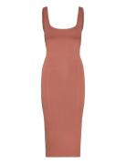 Sensual Knitted Bodycon Dress Polvipituinen Mekko Brown Calvin Klein