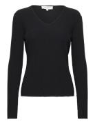 Viscose Pullover Tops Knitwear Jumpers Black Rosemunde