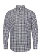 Reg Classic Poplin Gingham Shirt Tops Shirts Casual Black GANT