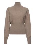 Rib Knit Dolman Waisted Sweater Tops Knitwear Turtleneck Brown Calvin ...