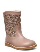 Boots - Flat - With Zipper Talvisaappaat Beige ANGULUS