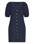 Vmmymilo 2/4 Short Button Dress Wvn Ga Lyhyt Mekko Navy Vero Moda