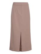 Vivar Hw Long Skirt - Noos Polvipituinen Hame Brown Vila