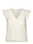 Slfchiara Sl Broderi Top B Tops T-shirts & Tops Short-sleeved Cream Se...