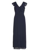 Vifalia V-Neck Long Dress - Noos Maksimekko Juhlamekko Navy Vila