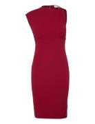 Scuba Crepe Metal Detail Dress Lyhyt Mekko Burgundy Calvin Klein